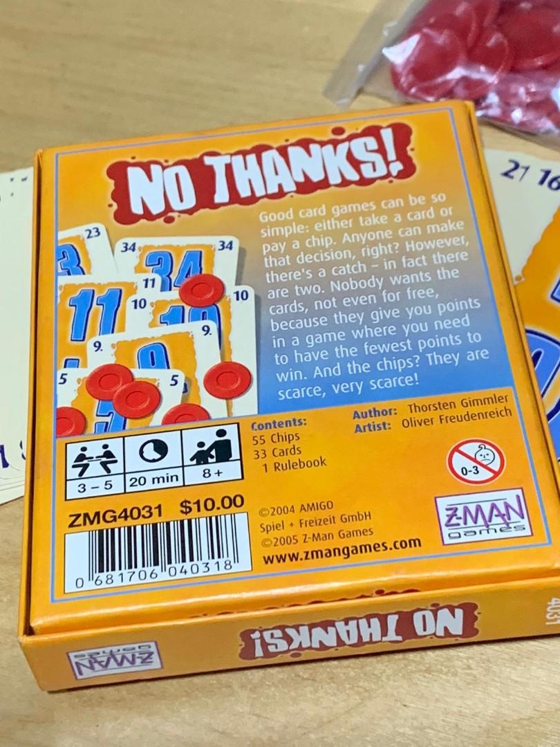 [New] No Thanks Card Game, Toys & Games, Board Games & Cards on Carousell
