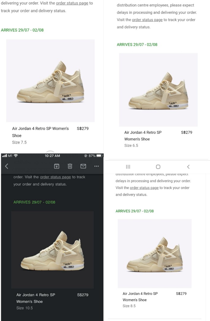 Nike Air Jordan 4 Off White Sail, Men's 