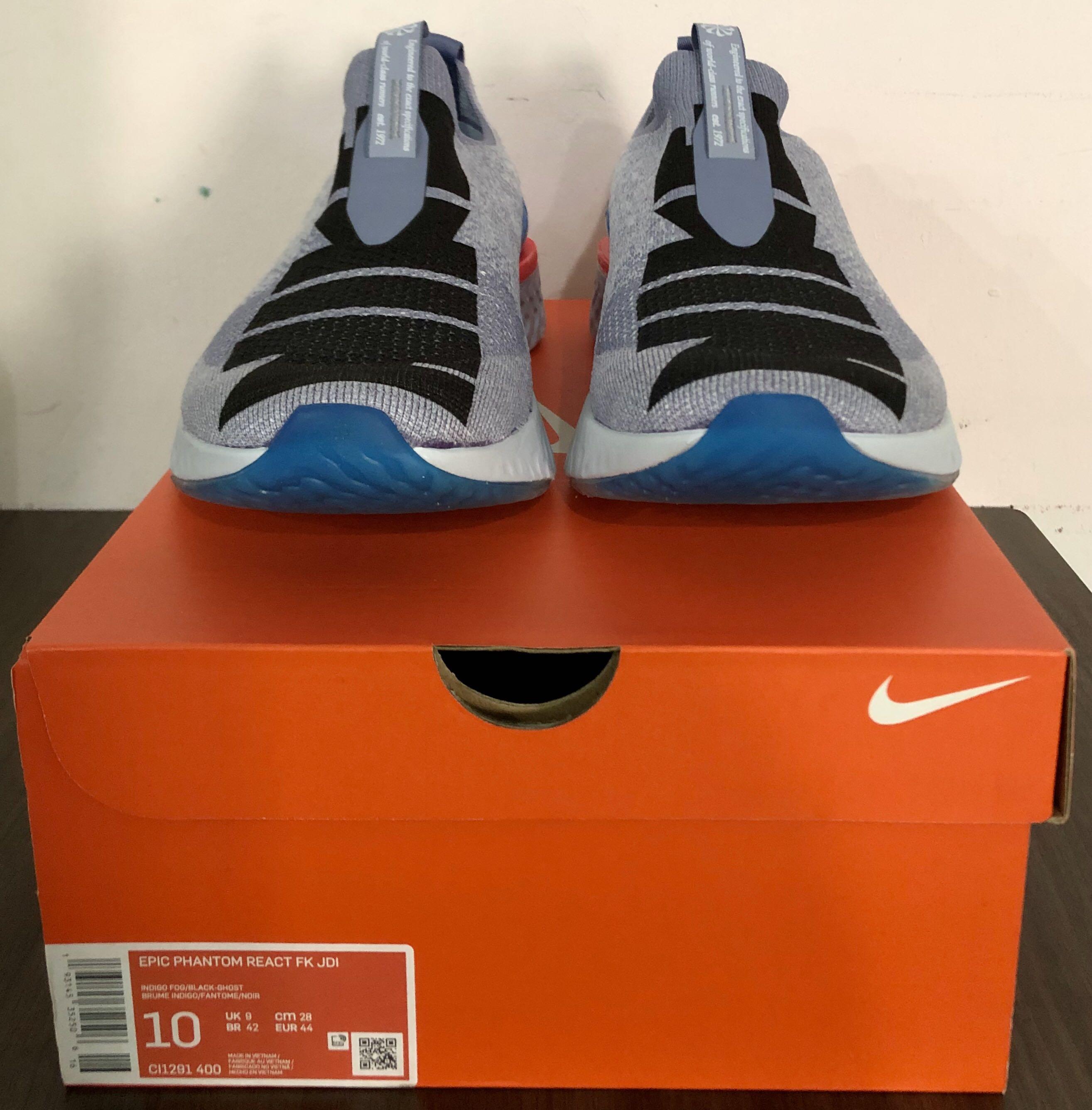 Epic phantom react cheap flyknit indigo fog/black/ghost/stellar indigo