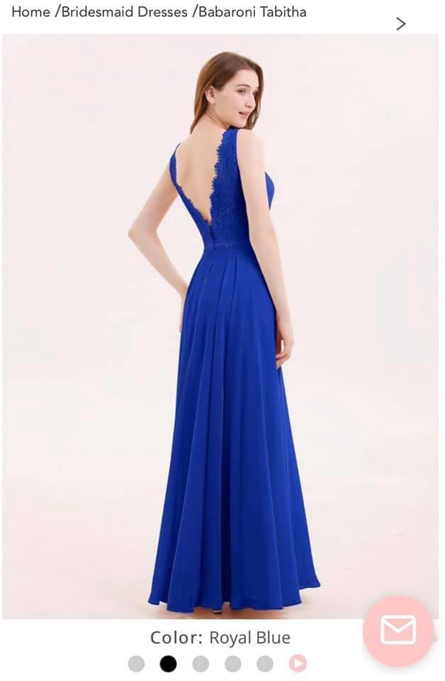 Royal blue dress wedding bride bridesmaid Women s Fashion