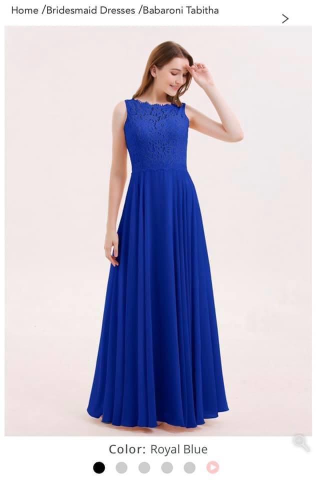 Royal blue dress wedding bride bridesmaid Women s Fashion