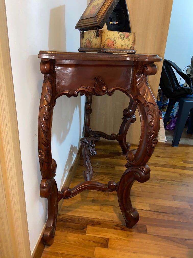 Side Table (Category: Tables & Sets) located in Singapore. Submitted by rsiow (Listing ID 1023389594, Image 2). Description: Solid wood side table. 106W x 45D x 49H cm. .