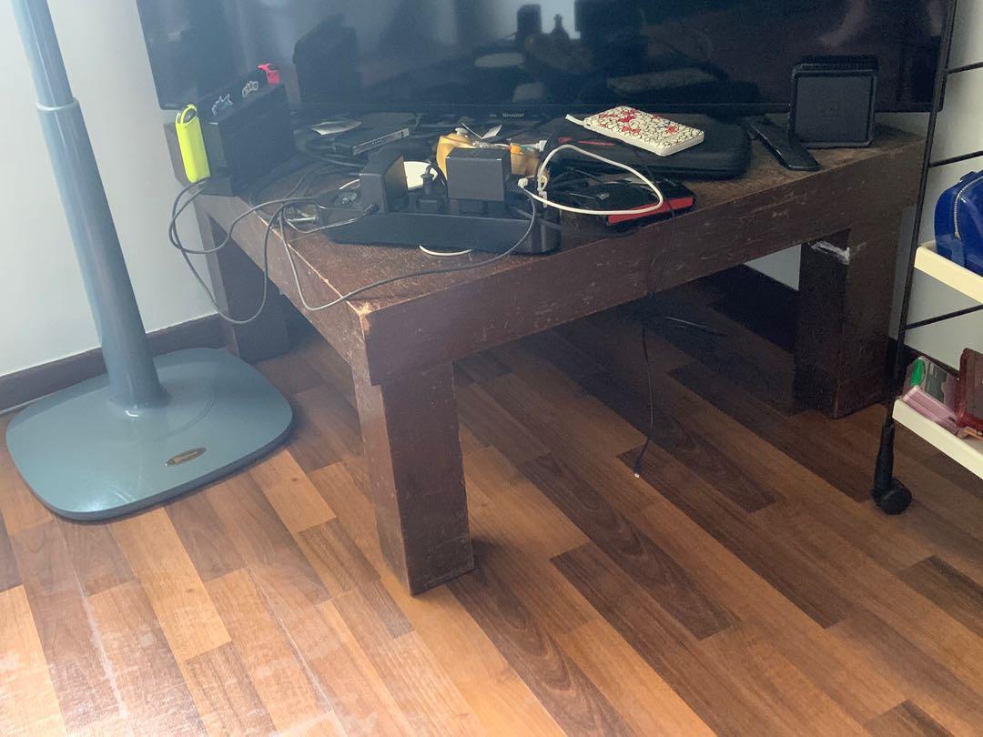 Solid wood table (80cm x 80cm x 40cm), Furniture & Home Living