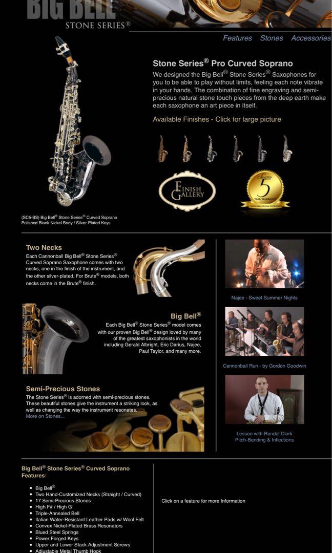 Soprano Saxophone Cannonball Curved, Hobbies & Toys, Music & Media