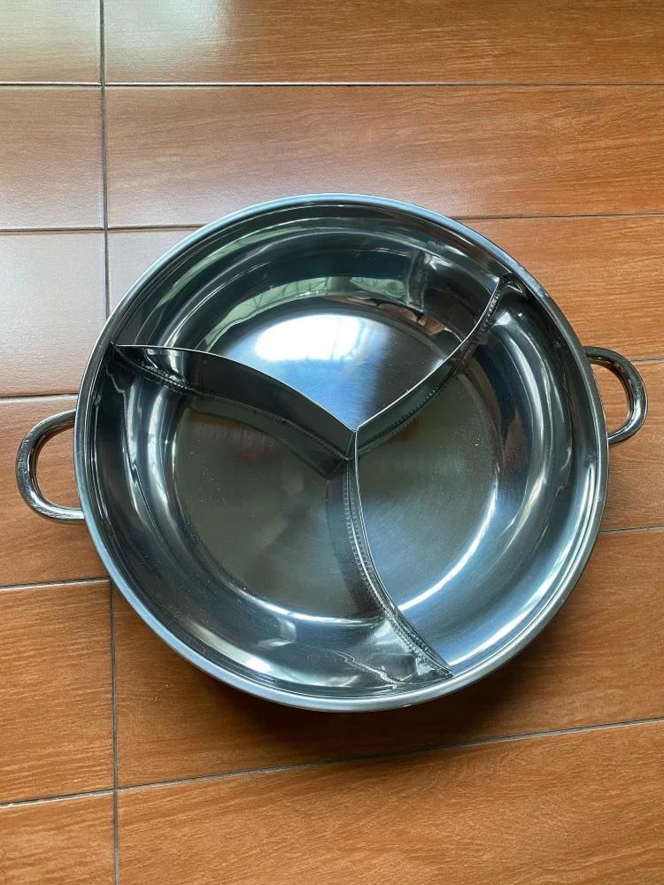 Divided Hot Pot Stainless Steel Hot Pot Ruled Compatible Soup Cooking Pot