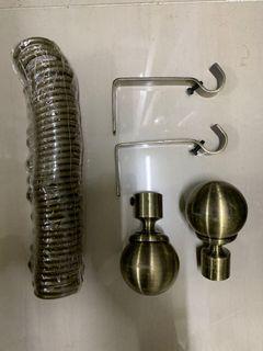 Steel Curtain Rod Full Set Accessories