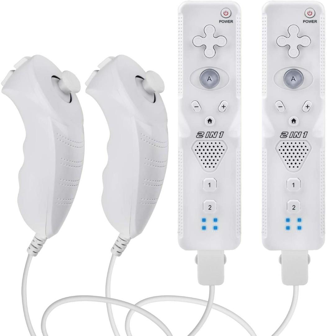 TECHKEN Wii Remote Controller (2 Sets) Include 2 Wii Remote and Build