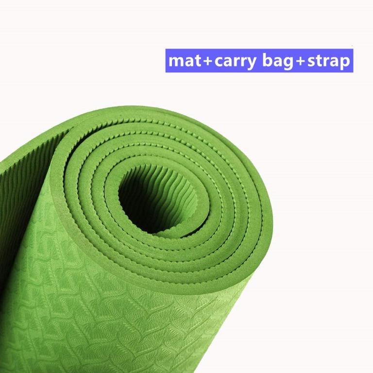 Tpe Yoga Mat 6mm 183 61 0 6cm Come With Carry Bag For Home Gym Workout Non Slip Anti Tear Premium Eco Friendly Exercise Yoga Mats Gym Kids Chilrdren And Adult Yoga Mat Sports Sports