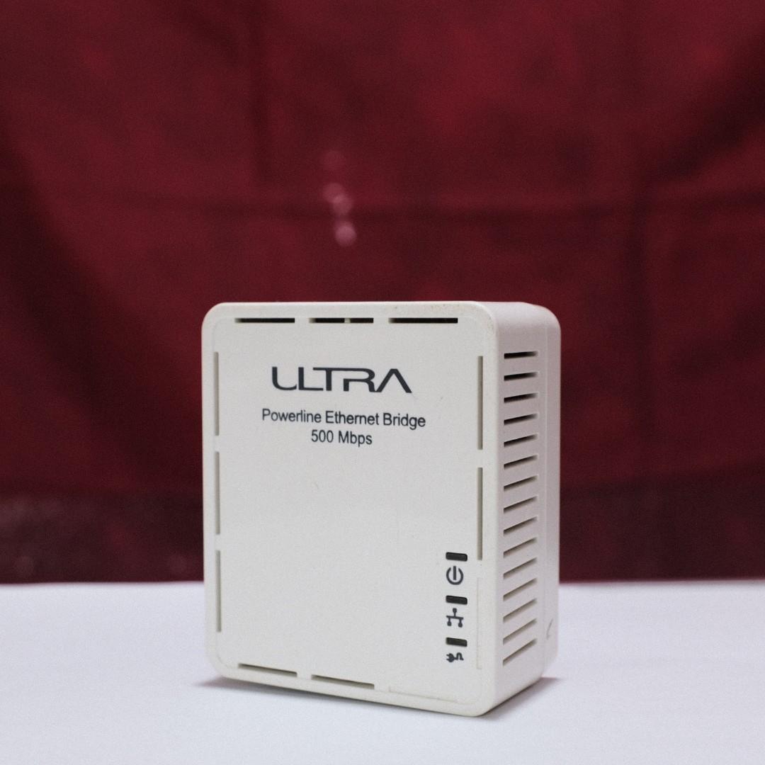 Ultra Powerline WiFi extender extension (Category: Networking) located in Taguig. Submitted by metrowalker (Listing ID 1023491759, Image 2). Description: WiFi Ethernet Bridge -2 pcs. -extends WiFi coverage via the building's electrical wiring -good for extending range to areas shielded against WiFi signal RFS: shelved since getting a new router with better range.