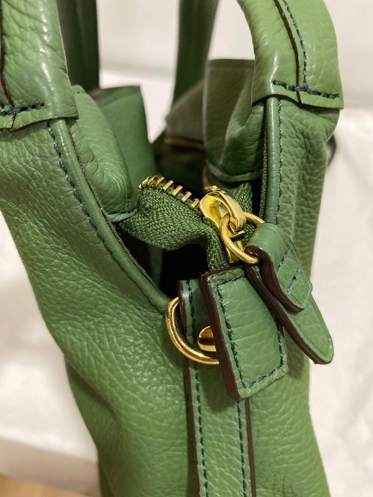 USED Rabeanco leather bag in green, Luxury, Bags & Wallets, Handbags