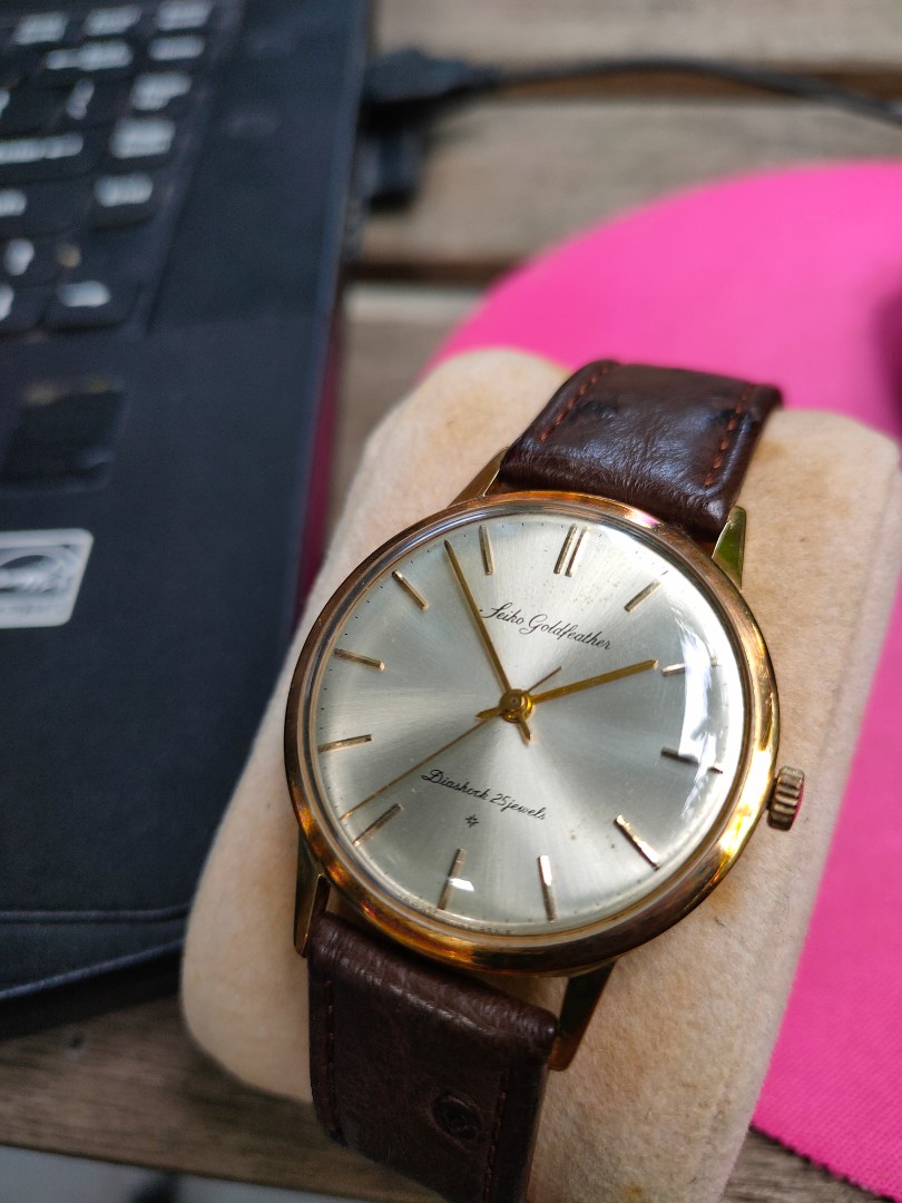 Vintage Seiko Goldfeather 18K Solid Gold, Men's Fashion, Watches ...