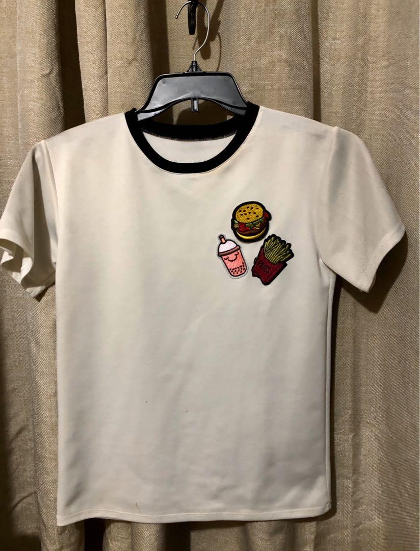 White Patched Shirt (Category: Shirts) located in Antipolo. Submitted by scrollshop (Listing ID 1023551771, Image 1). Description: White Patched Shirt 📍Never been worn 📍10/10 📍Bought from bazaar Shipping fee shouldered by the buyer RFS: Decluttering .