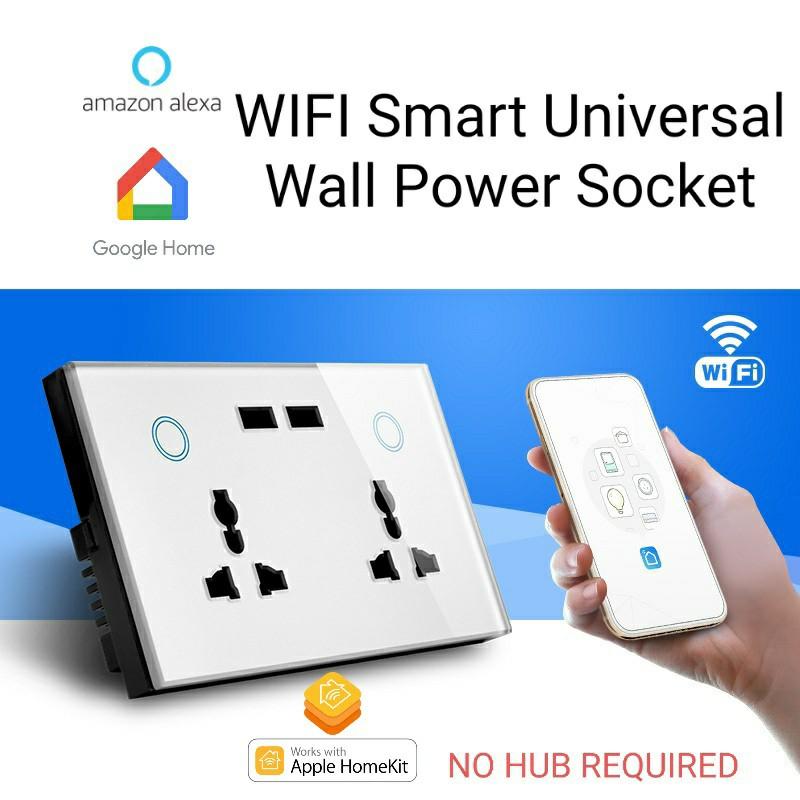 eventyr Gensidig Sommetider WIFI Smart Universal Wall Power Socket/Switch with USB ports (double / 146  type) - support Amazon Alexa, Google Home Assistant, Tmall Genie 天猫, IFTTT,  Apple HomeKit, TV & Home Appliances, TV &