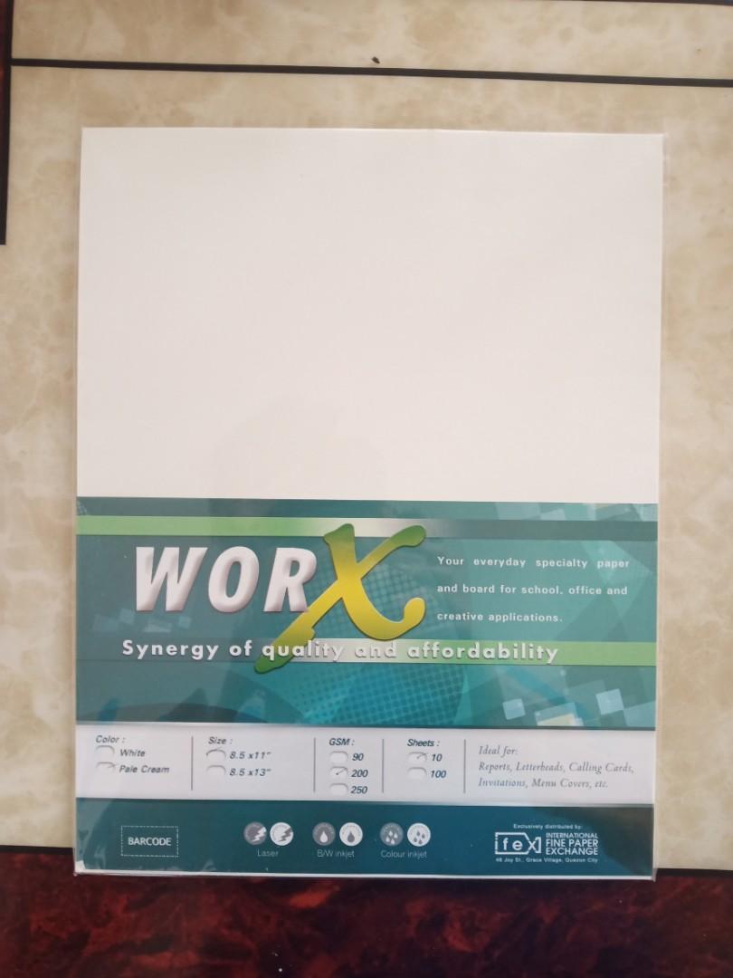 Worx Specialty Paper (Category: Craft Supplies & Tools) located in Manila. Submitted by goldenram (Listing ID 1023527886, Image 1). Description: specialty paper color: pale cream gsm: 220.
