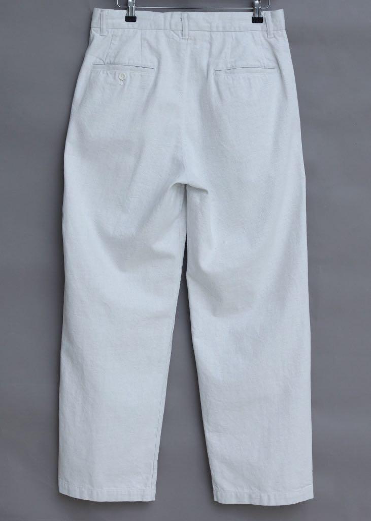 YOKE 20SS 2TUCK WIDE TROUSERS (Snow Grey), 男裝, 褲＆半截裙, 沙灘