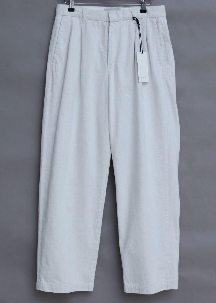 YOKE 20SS 2TUCK WIDE TROUSERS (Snow Grey), 男裝, 褲＆半截裙, 沙灘