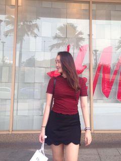 Zara red & black stripe