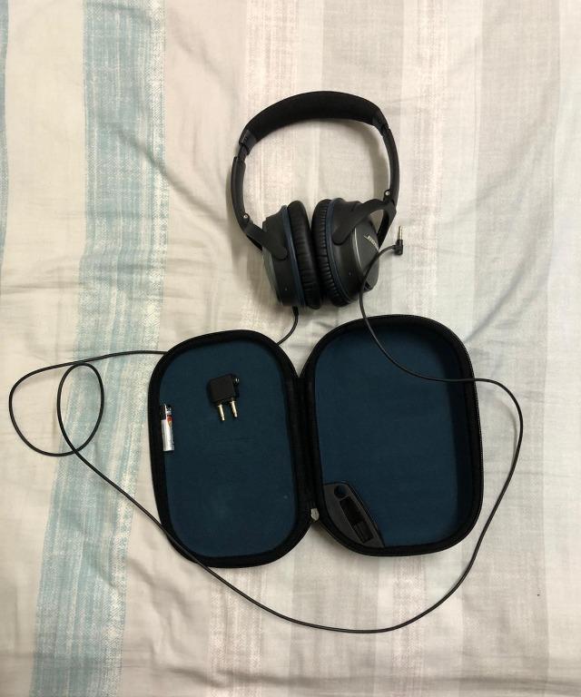 Used Bose Quietcomfort 25 Acoustic Noise Cancelling Headphones Black Electronics Audio On Carousell