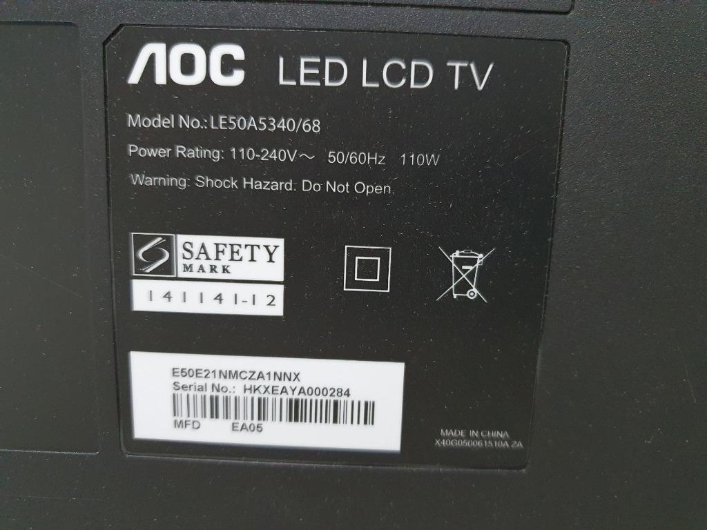 50 Inch Aoc Full Hd Home Appliances Tvs Entertainment Systems On Carousell