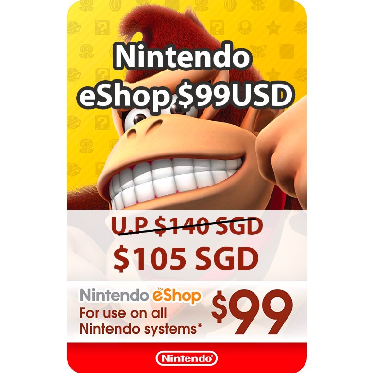 99 USD DISCOUNT Nintendo Switch gift card, Entertainment, Gift