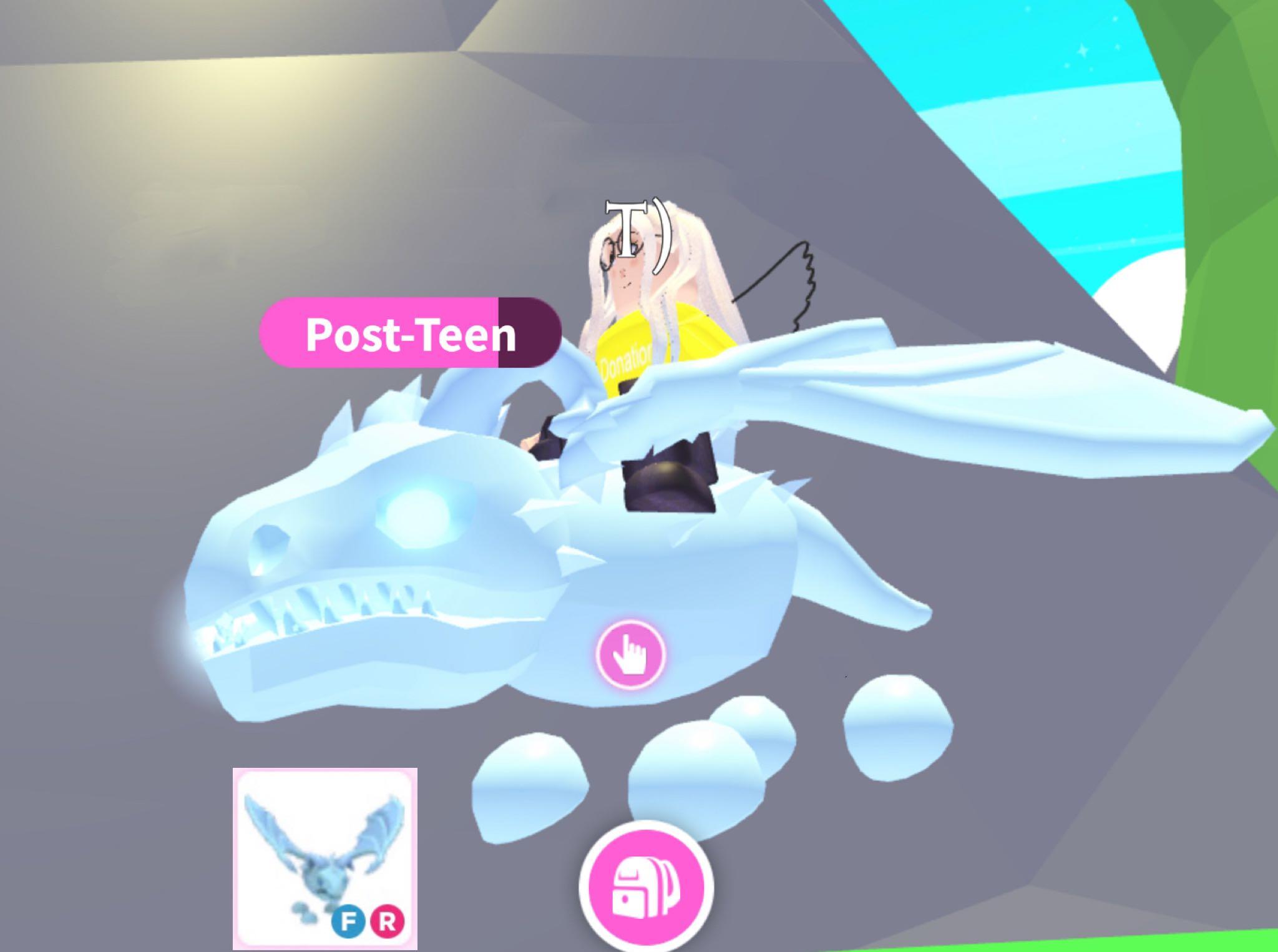 Adopt Me Frost Dragon Fly Ride Toys Games Video Gaming In Game Products On Carousell - frost dragon roblox frost dragon adopt me pets