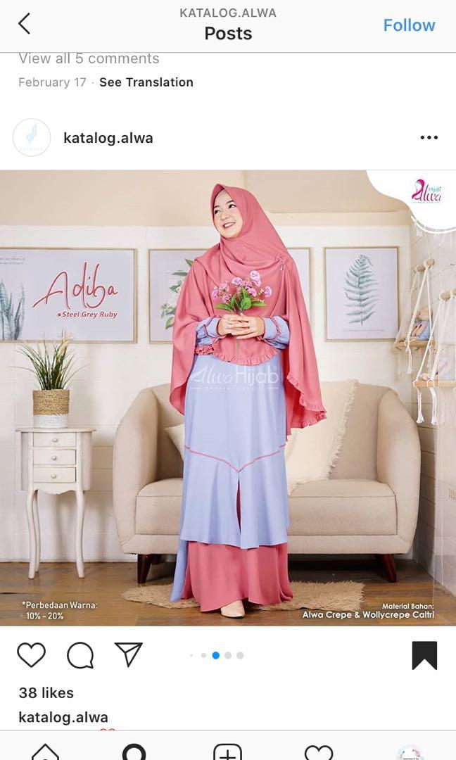 Alwa Hijab Set Fesyen Wanita Muslim Fashion Gaun Di Carousell