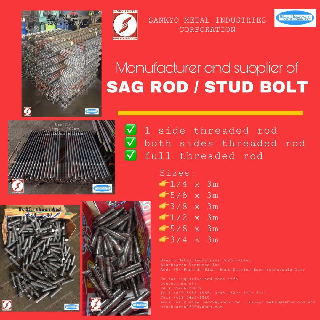 Anchor bolt , threaded rod , sag rod , stud bolt (manufacturer and