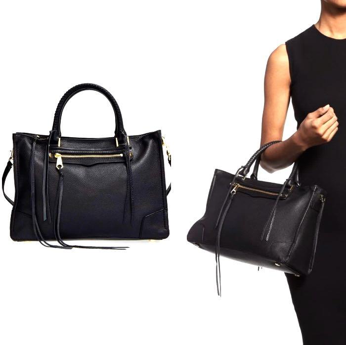 regan satchel tote black