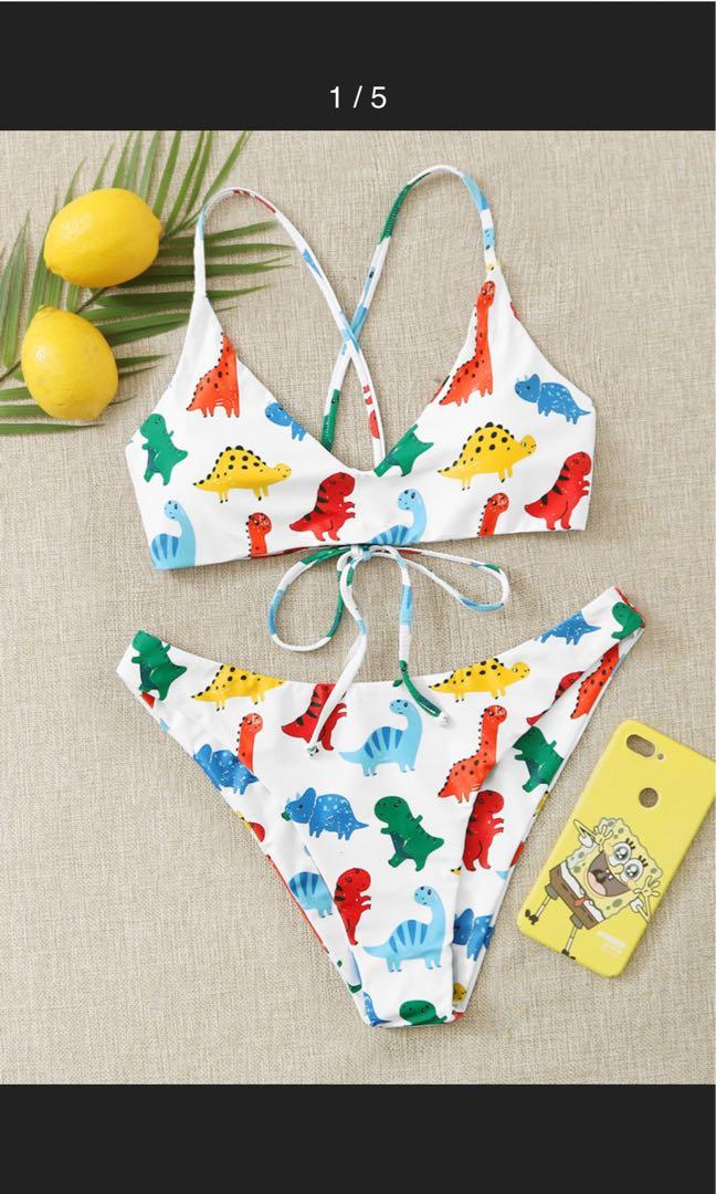 Zaful dinosaur bathing suit top