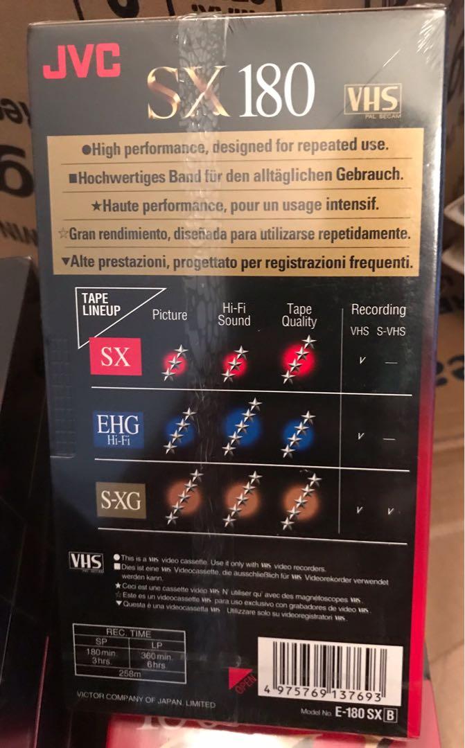 Blank VHS tapes JVC 8 pieces remaining, Hobbies & Toys, Music & Media