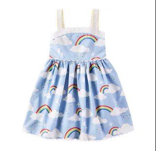 BN Little Girl Pastel Rainbow Print  Dress for 6 years and 7 years old size 6T/7T