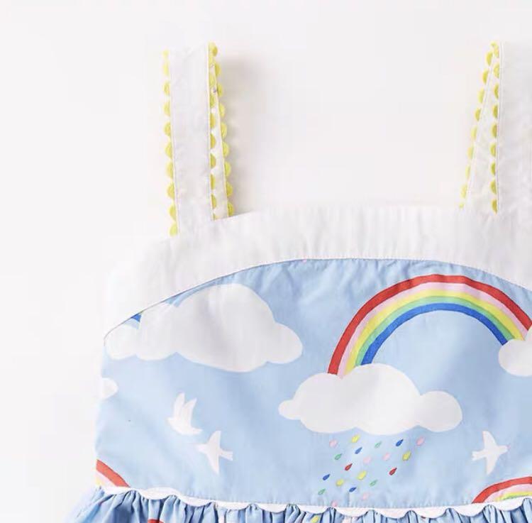 BN Little Girl Pastel Rainbow Print Dress for 6 years and 7 years old