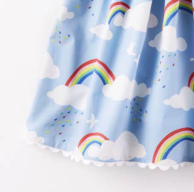 BN Little Girl Pastel Rainbow Print Dress for 6 years and 7 years old