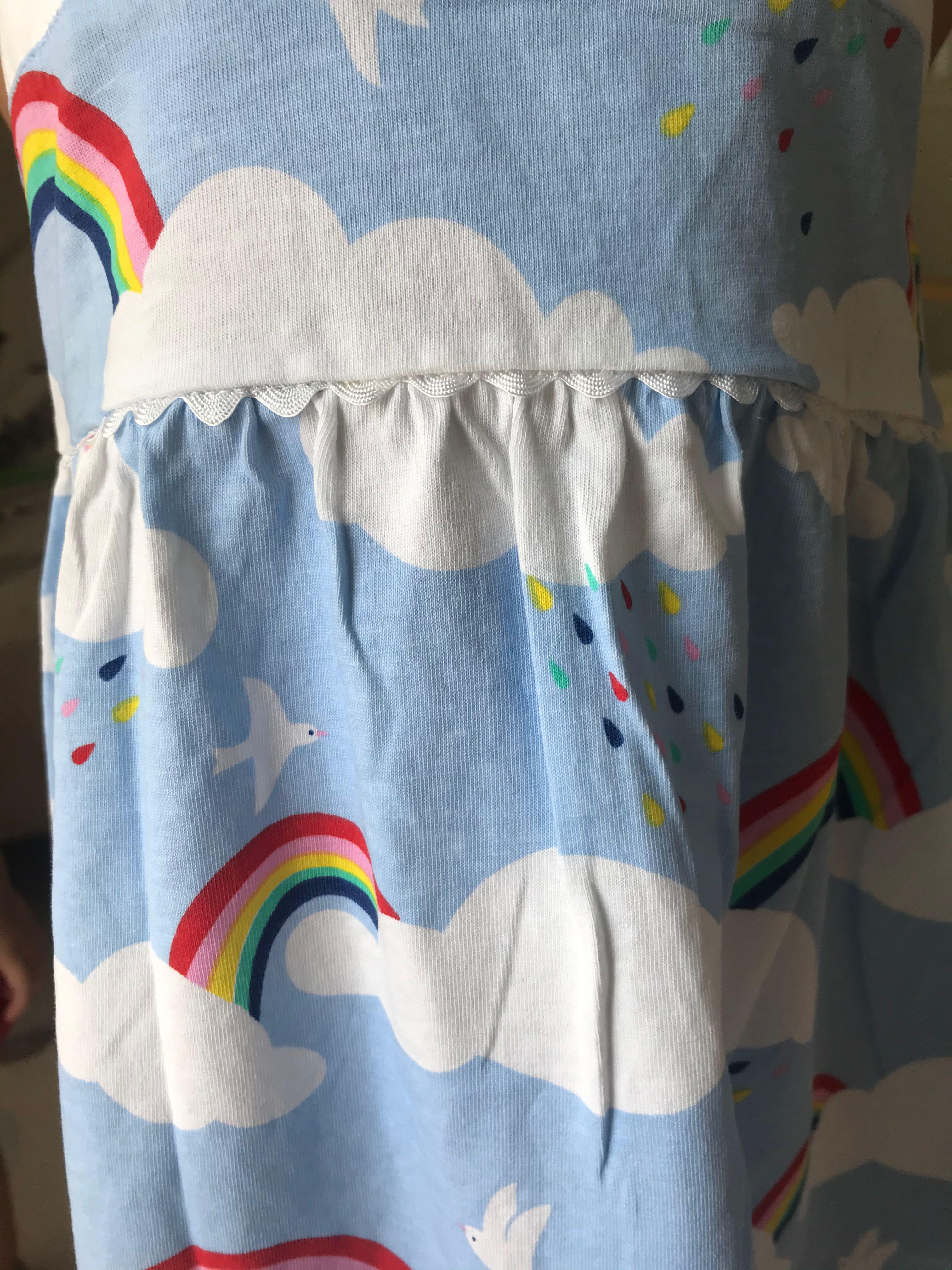 BN Little Girl Pastel Rainbow Print Dress for 6 years and 7 years old