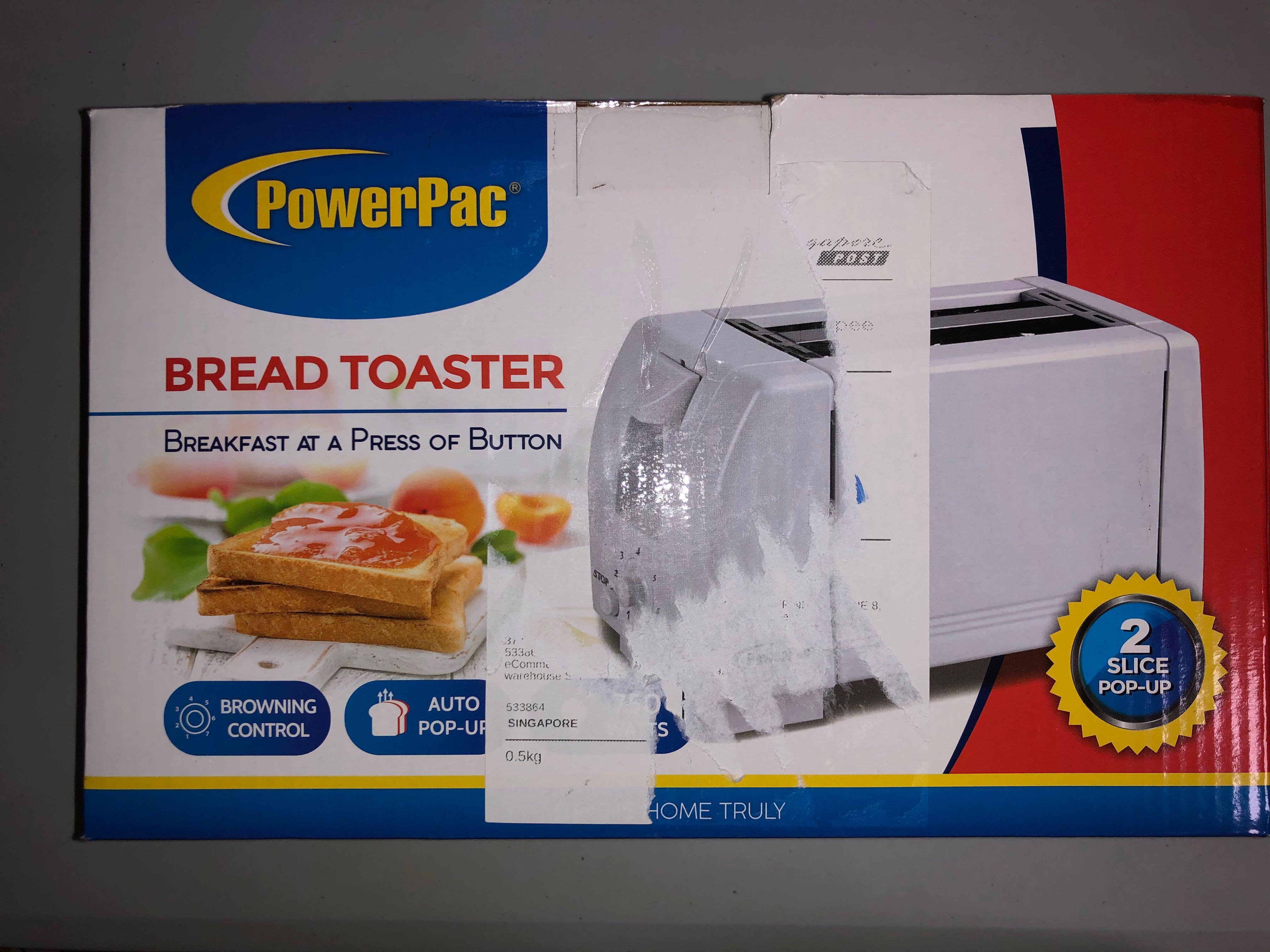 BNIB PowerPac 2Slice Bread Toaster Popup, TV & Home Appliances