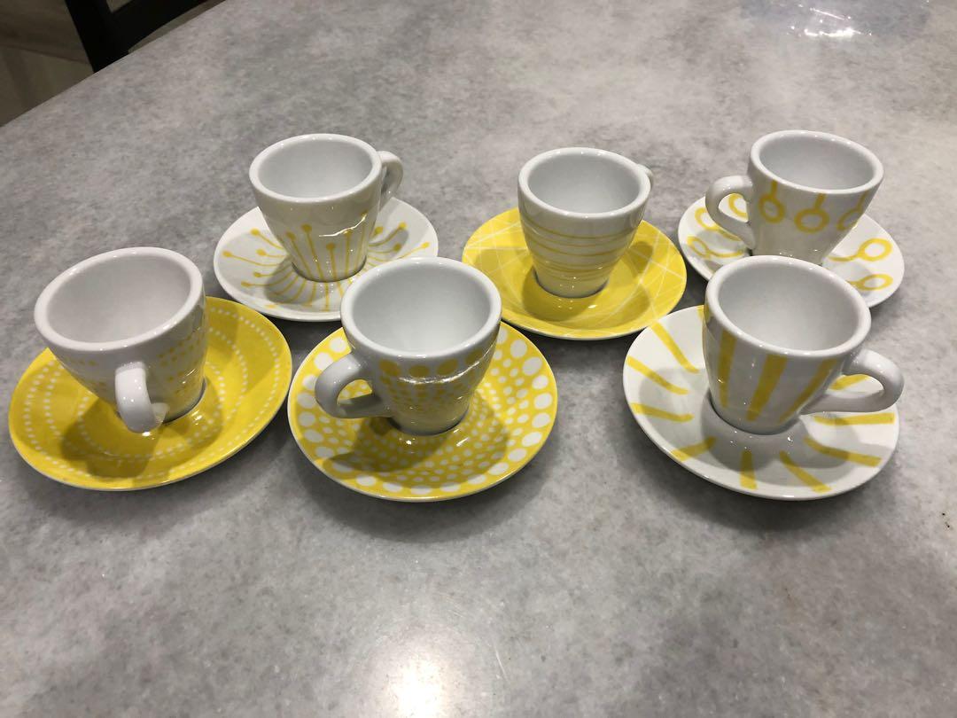 6 bodum espresso cups & saucers, Furniture & Home Living, Kitchenware