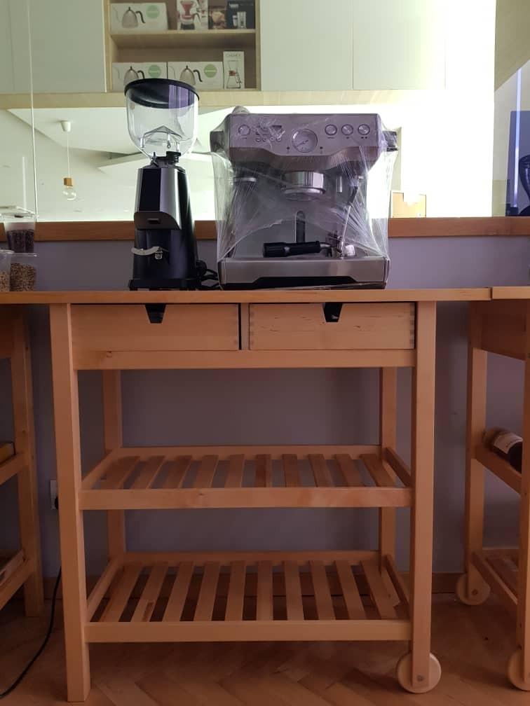 Brevielle Coffee Machine set with grinder and table TV Home