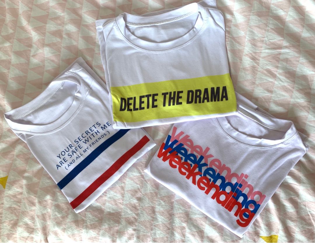 bundle of graphic tees