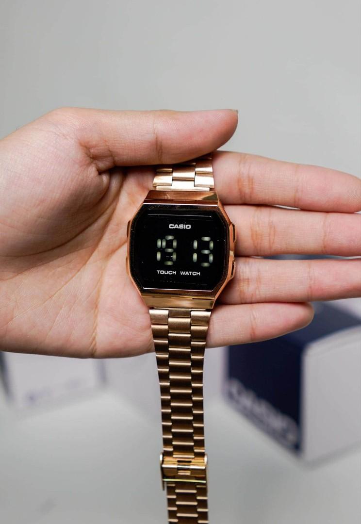 Casio touch watch rose gold sale