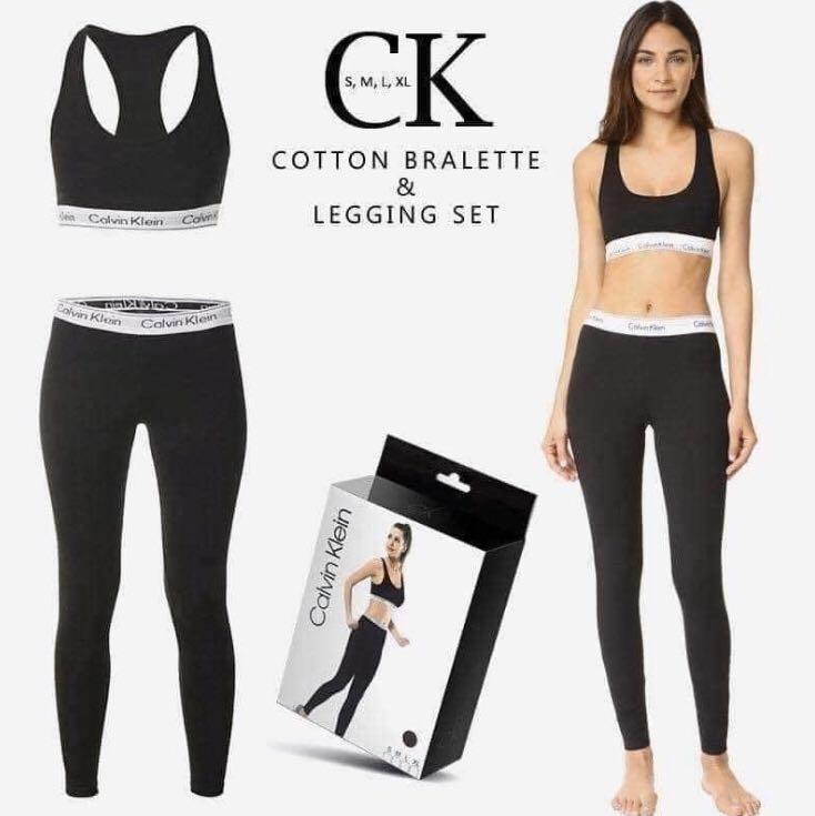 calvin klein leggings and bra set