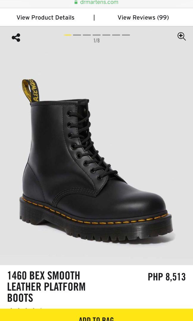 Dr. Martens 1460 Bex Smooth Leather Platform Boots, Women's Fashion