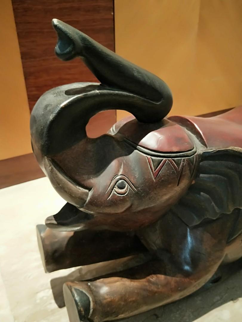 vintage wooden rocking elephant