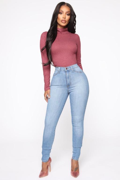 Light blue skinny high waisted jeans Clearance