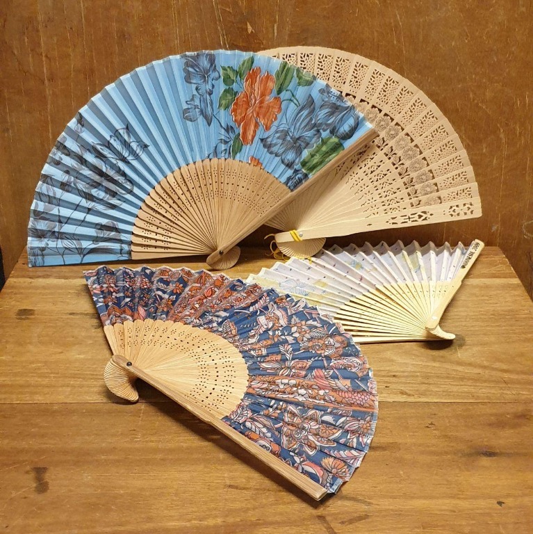 Set of Folding Fans X4, Furniture & Home Living, Home Decor, Frames ...