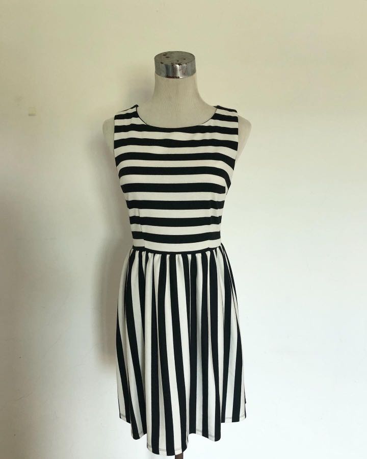 forever 21 black and white dress