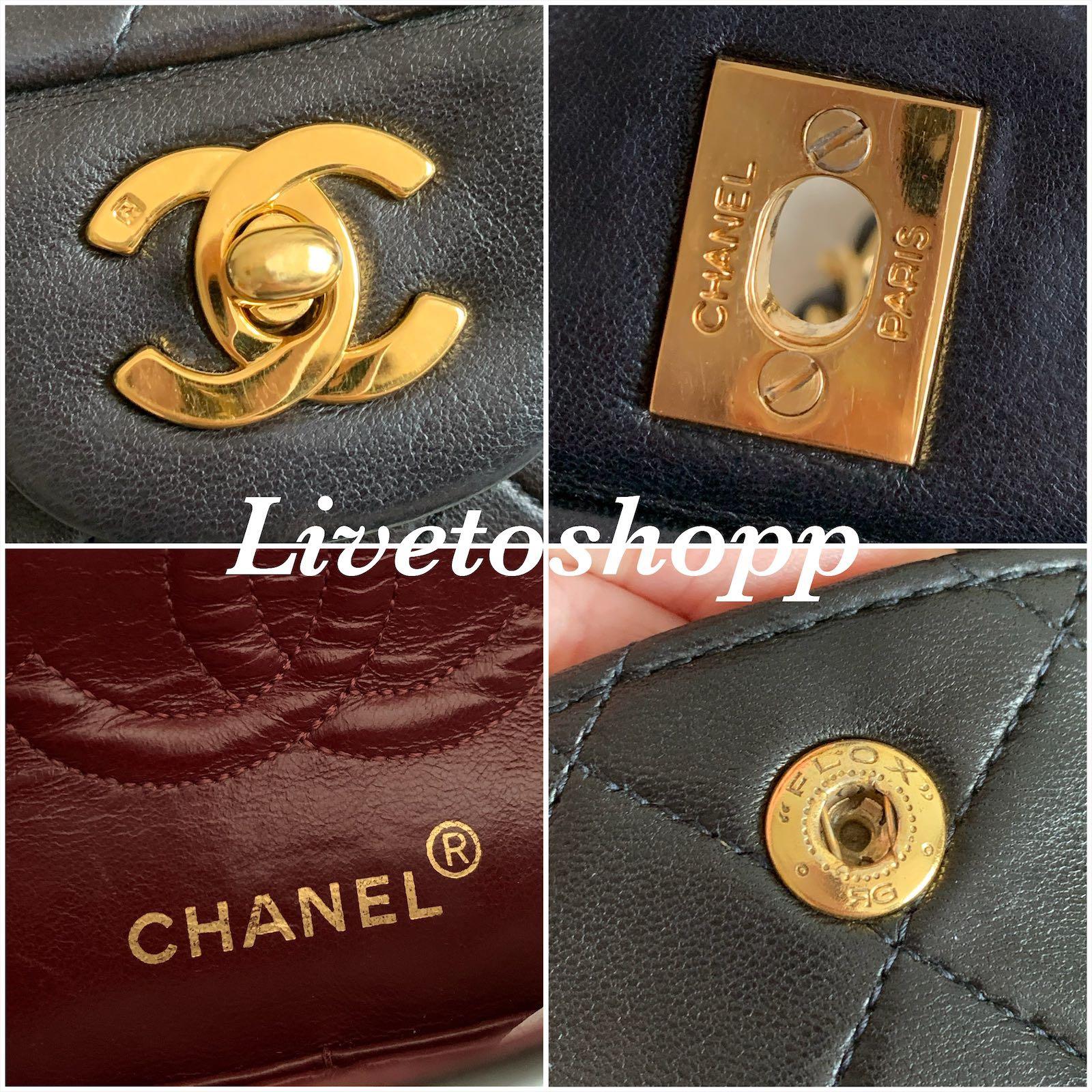 FULL SET! Chanel Classic Vintage Small Flap bag with 24K gold