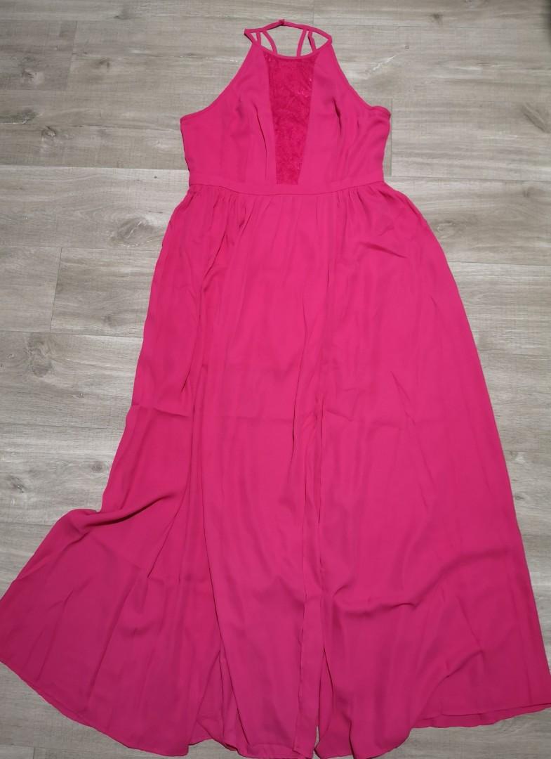 fuschia pink maxi dress