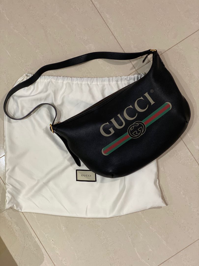 Gucci Print Half-moon Hobo Bag, Men's Fashion, Bags, Sling Bags on Carousell