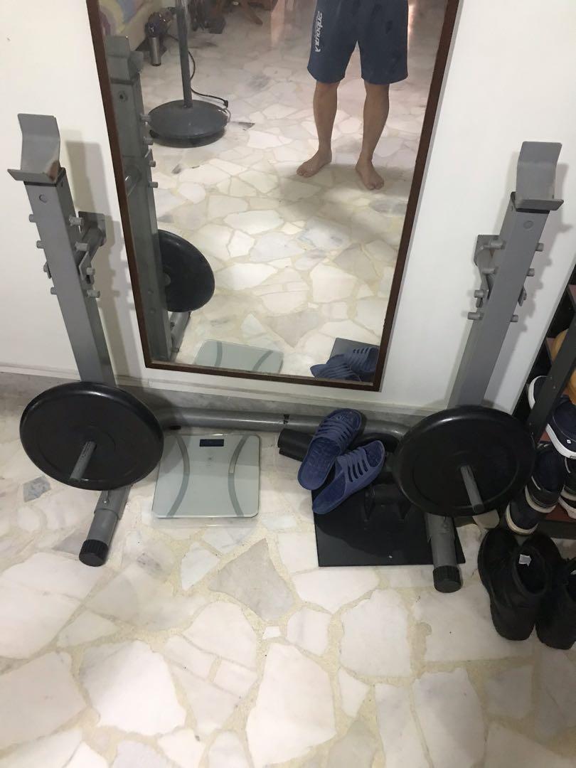 Gym Equipment Bench Press Rack Used Sports Weights Gym Equipment On Carousell