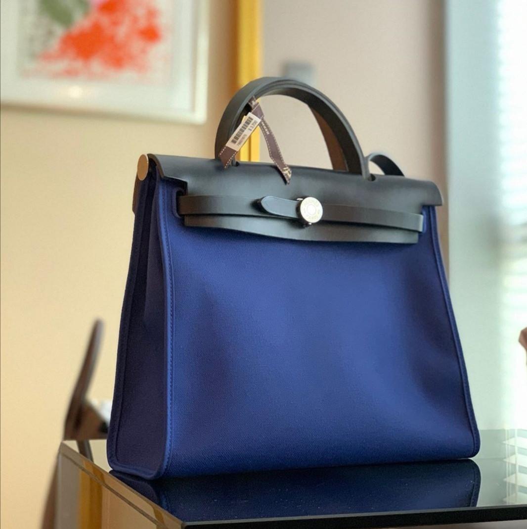 Hermes Herbag 31 Blue Electrique, Luxury, Bags & Wallets, Handbags on